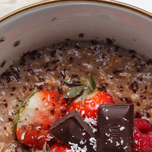 Choco oats met rood fruit