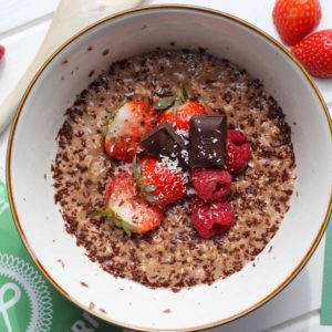 Choco oats met rood fruit