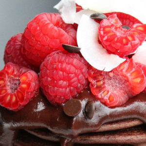 chocolade pannenkoekjes met framboos